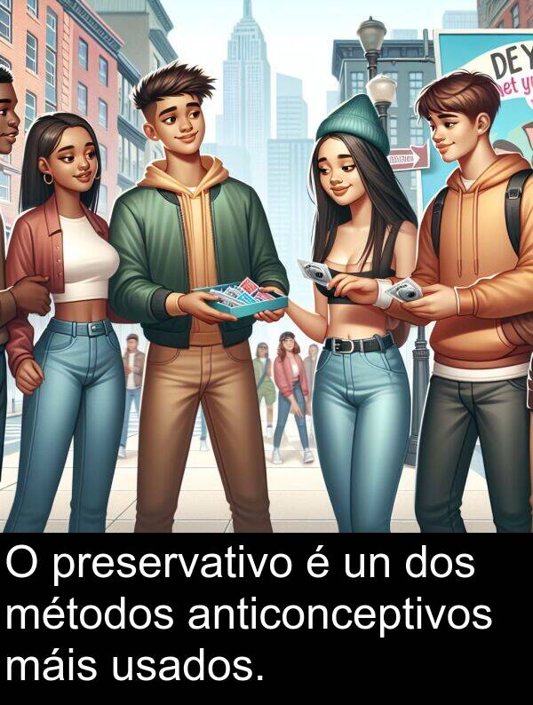 preservativo: O preservativo é un dos métodos anticonceptivos máis usados.