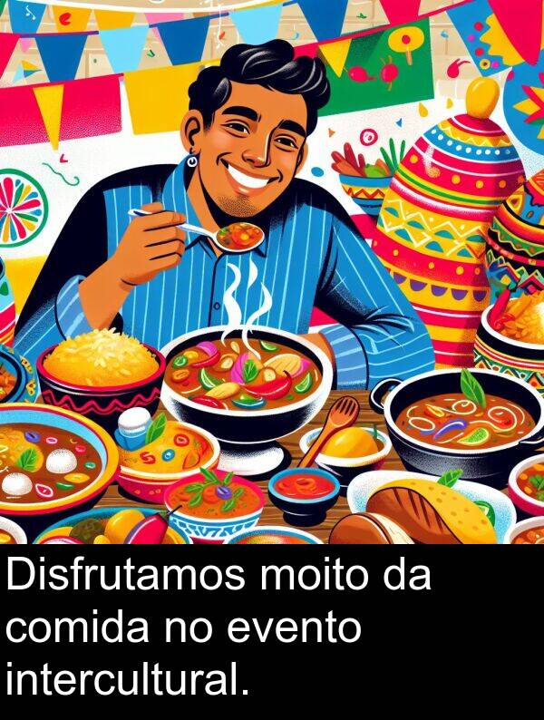 intercultural: Disfrutamos moito da comida no evento intercultural.