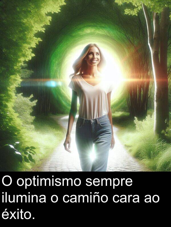 éxito: O optimismo sempre ilumina o camiño cara ao éxito.