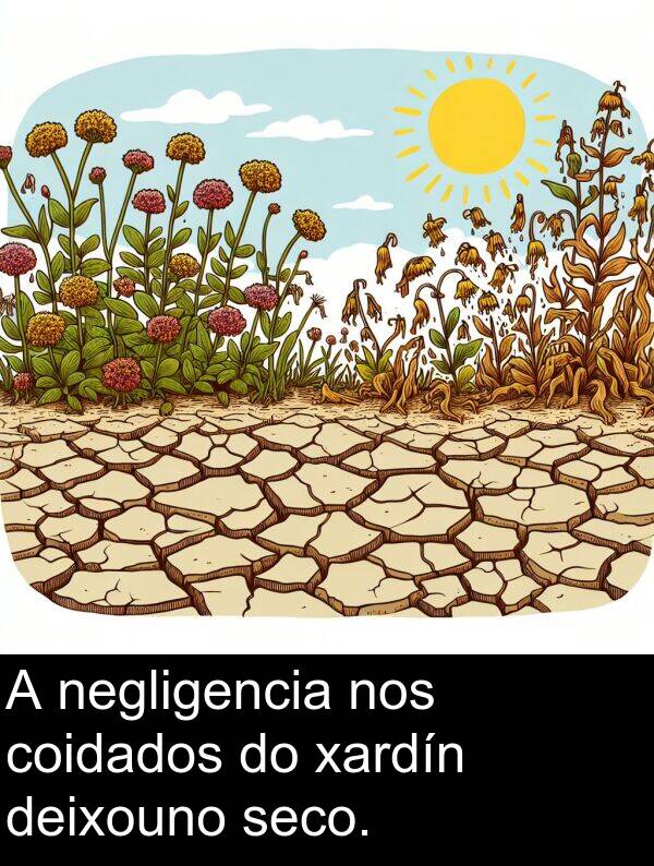 deixouno: A negligencia nos coidados do xardín deixouno seco.