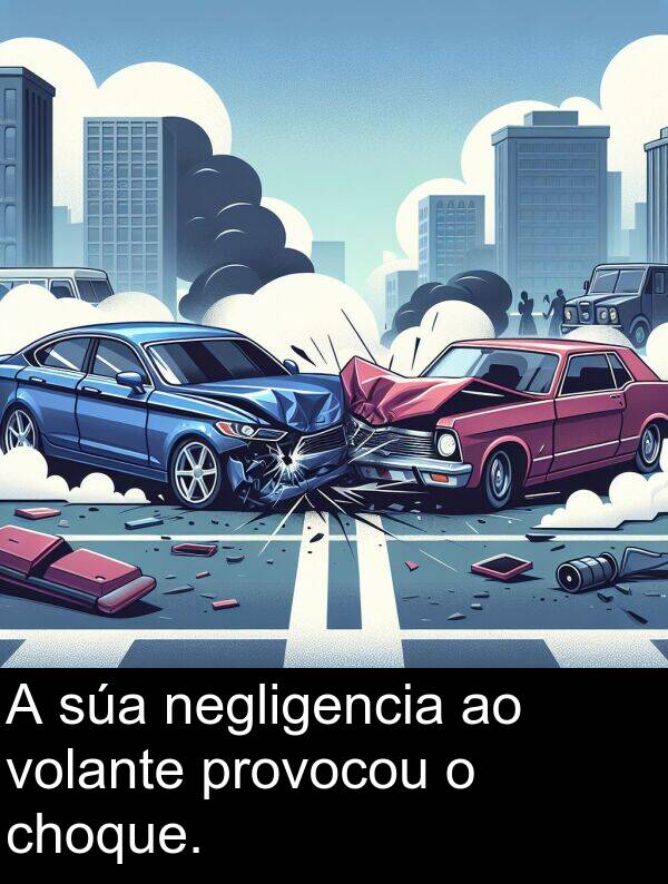 súa: A súa negligencia ao volante provocou o choque.