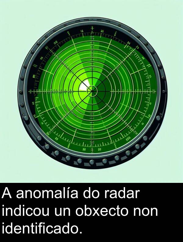 radar: A anomalía do radar indicou un obxecto non identificado.
