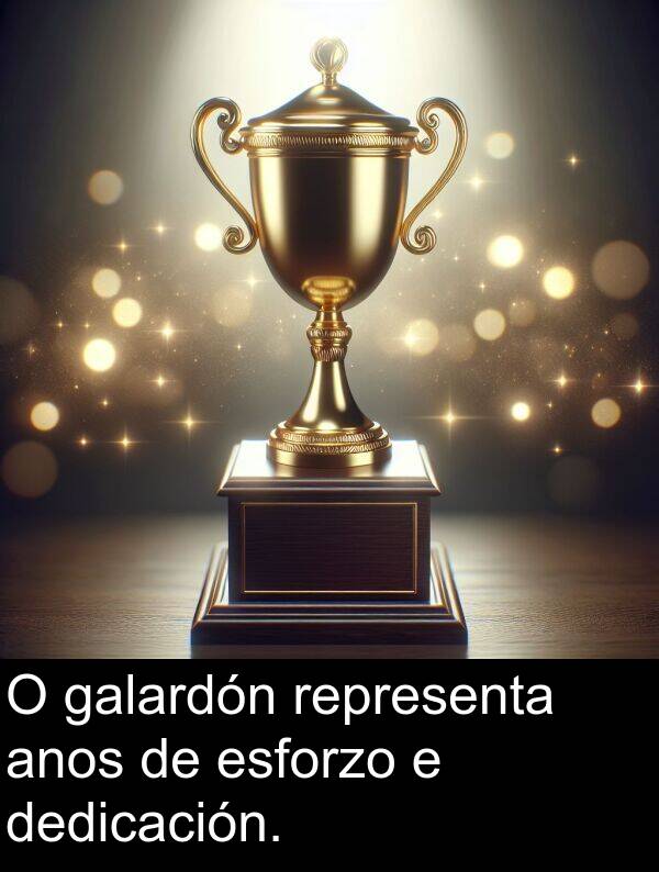 representa: O galardón representa anos de esforzo e dedicación.