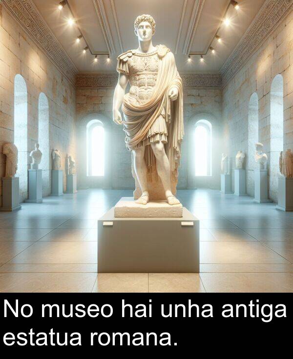 romana: No museo hai unha antiga estatua romana.