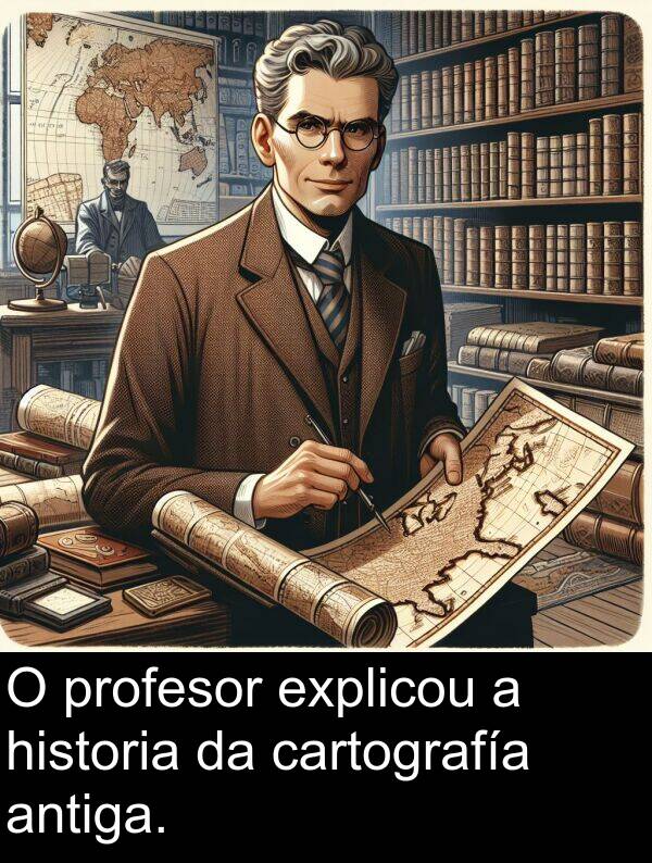 profesor: O profesor explicou a historia da cartografía antiga.
