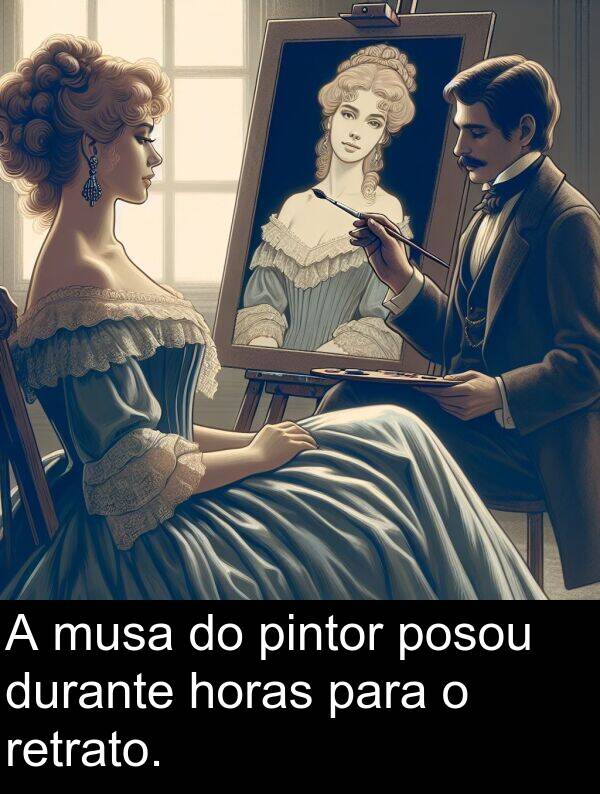 pintor: A musa do pintor posou durante horas para o retrato.