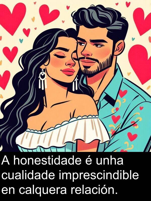 relación: A honestidade é unha cualidade imprescindible en calquera relación.