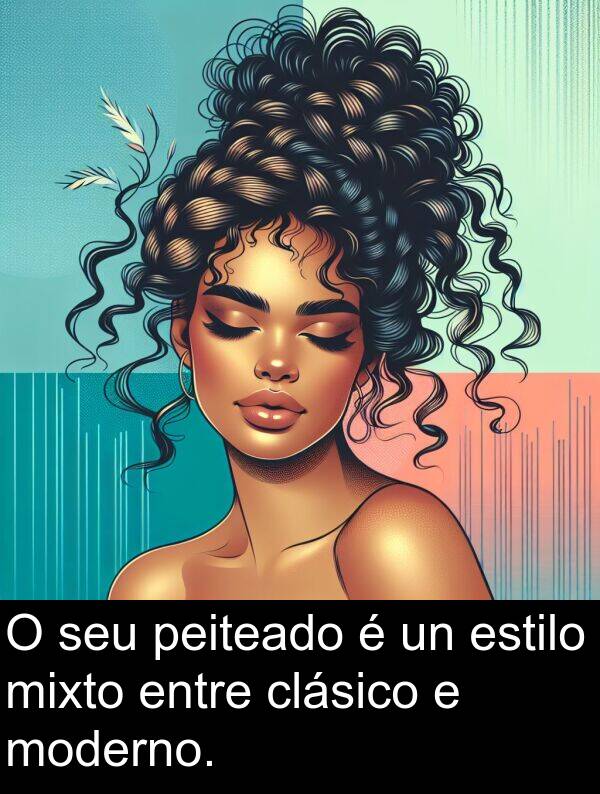 estilo: O seu peiteado é un estilo mixto entre clásico e moderno.