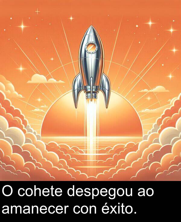 amanecer: O cohete despegou ao amanecer con éxito.