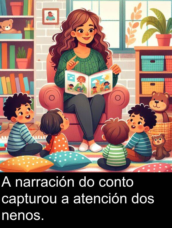 dos: A narración do conto capturou a atención dos nenos.
