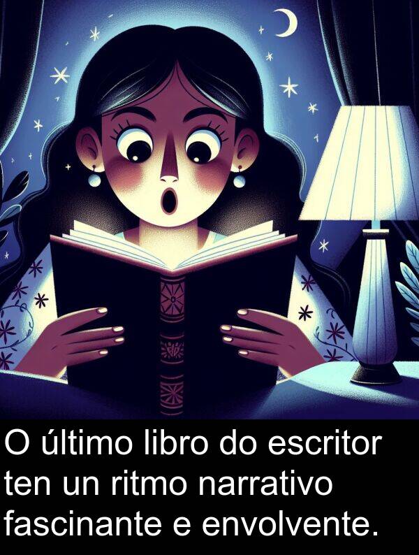 escritor: O último libro do escritor ten un ritmo narrativo fascinante e envolvente.