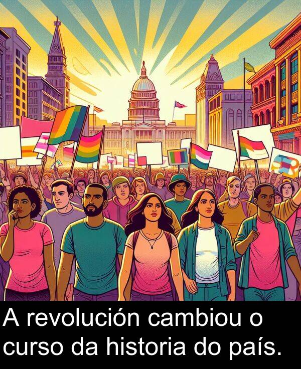 revolución: A revolución cambiou o curso da historia do país.
