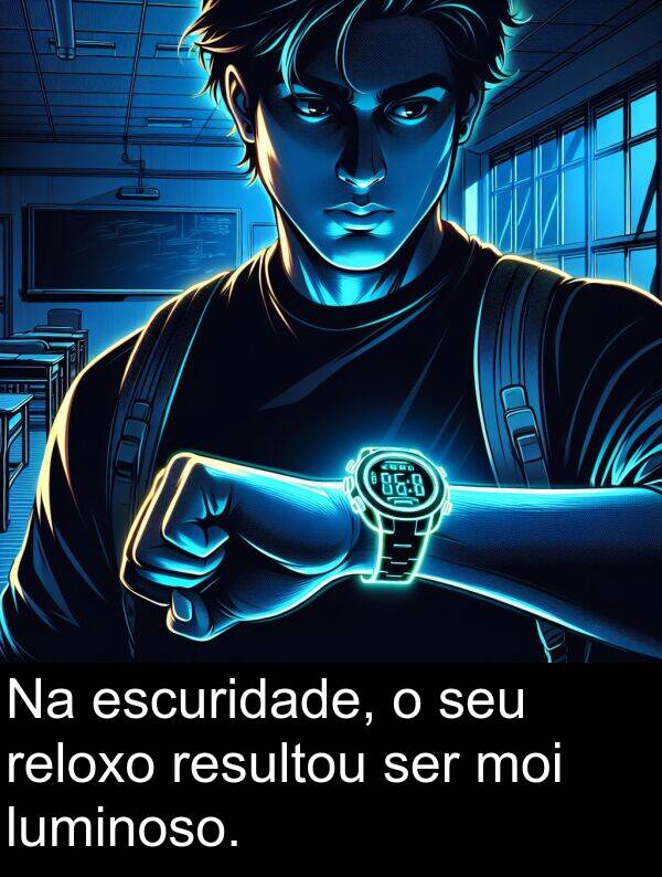 reloxo: Na escuridade, o seu reloxo resultou ser moi luminoso.