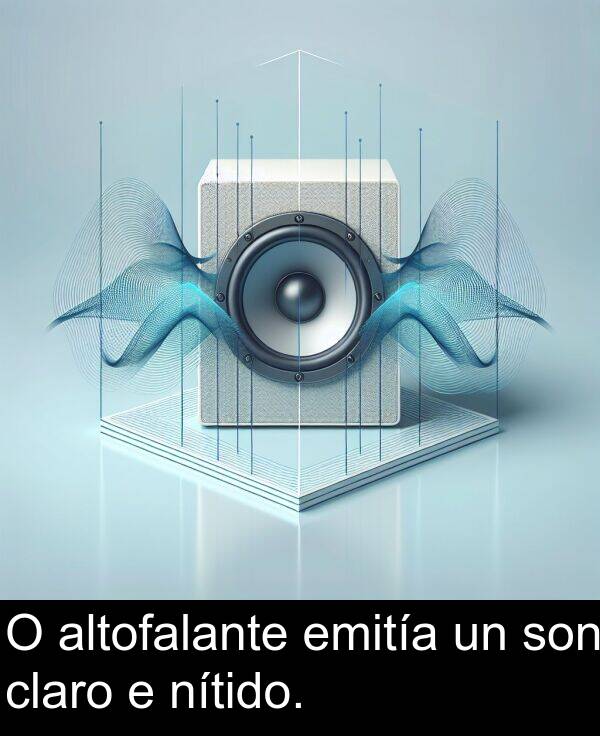 son: O altofalante emitía un son claro e nítido.