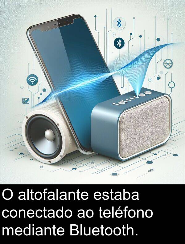 mediante: O altofalante estaba conectado ao teléfono mediante Bluetooth.