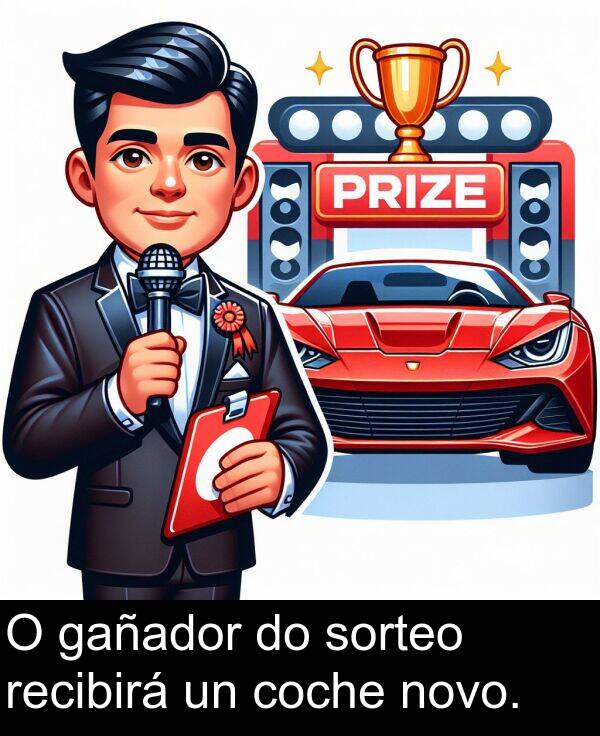 recibirá: O gañador do sorteo recibirá un coche novo.