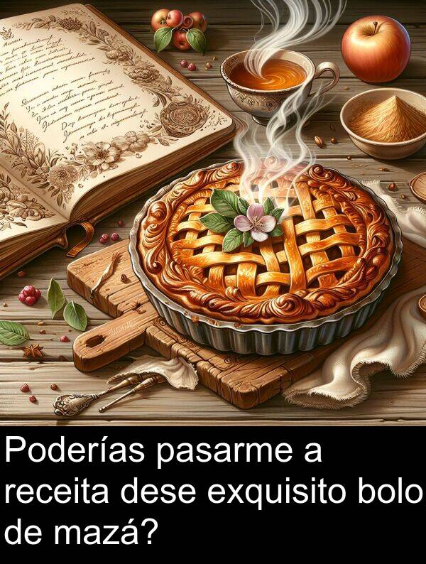 receita: Poderías pasarme a receita dese exquisito bolo de mazá?
