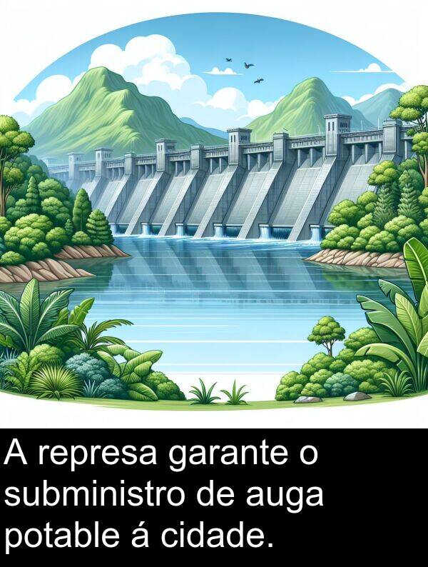 represa: A represa garante o subministro de auga potable á cidade.