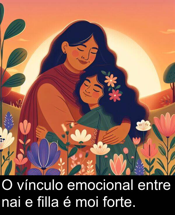 forte: O vínculo emocional entre nai e filla é moi forte.