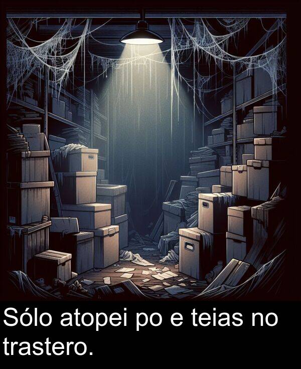 atopei: Sólo atopei po e teias no trastero.
