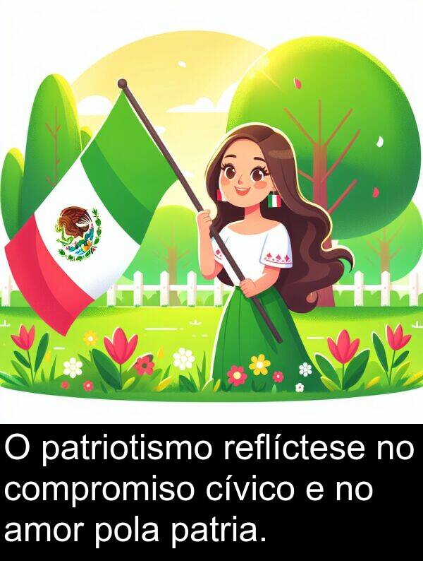 cívico: O patriotismo reflíctese no compromiso cívico e no amor pola patria.