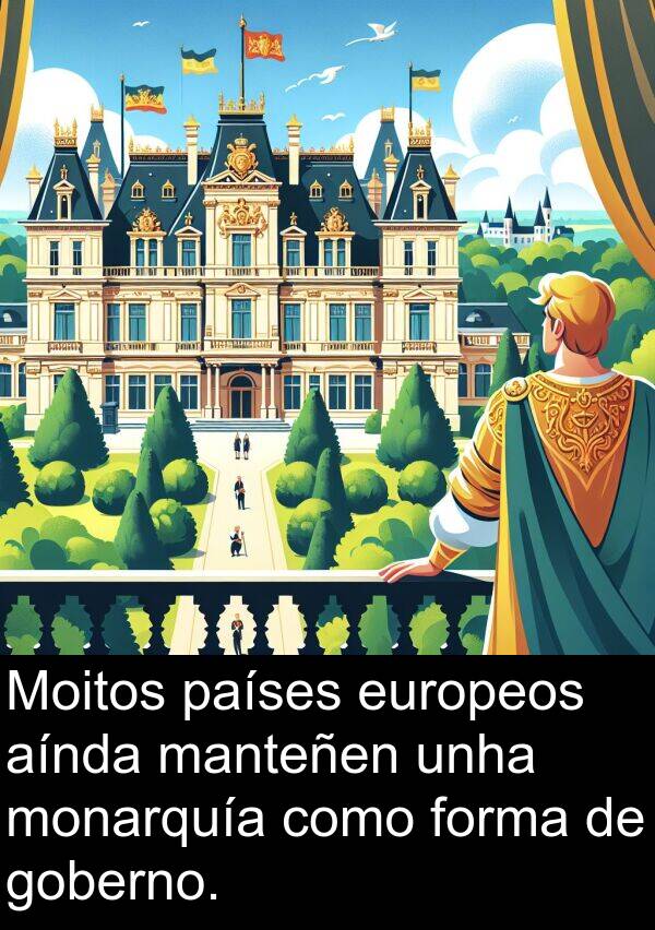 forma: Moitos países europeos aínda manteñen unha monarquía como forma de goberno.