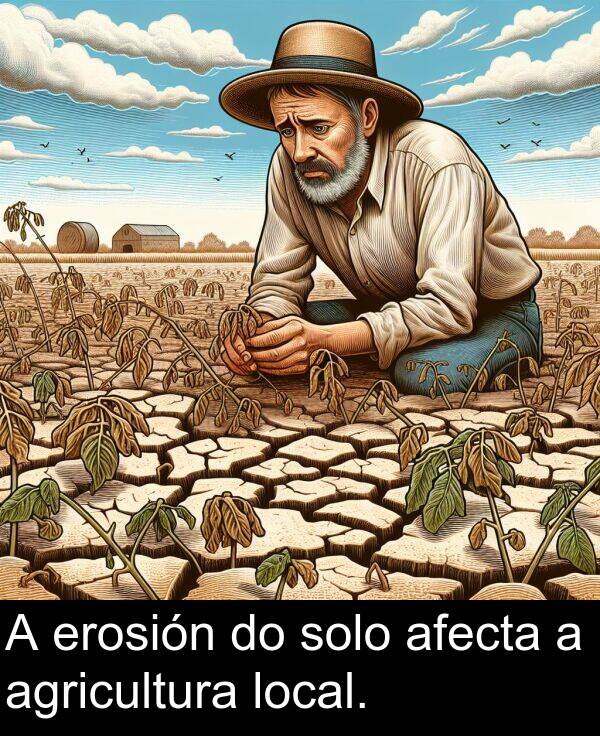 agricultura: A erosión do solo afecta a agricultura local.