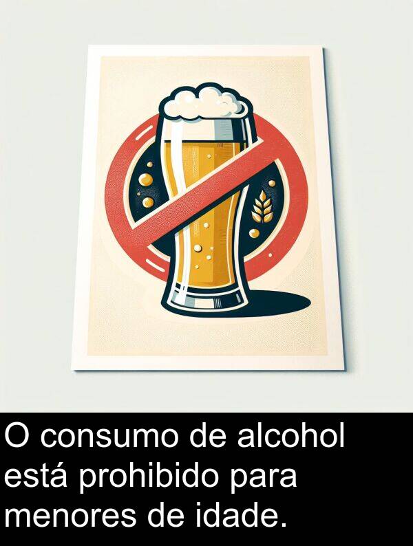 prohibido: O consumo de alcohol está prohibido para menores de idade.