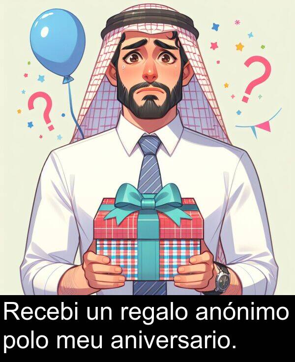 regalo: Recebi un regalo anónimo polo meu aniversario.