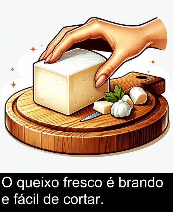 fresco: O queixo fresco é brando e fácil de cortar.