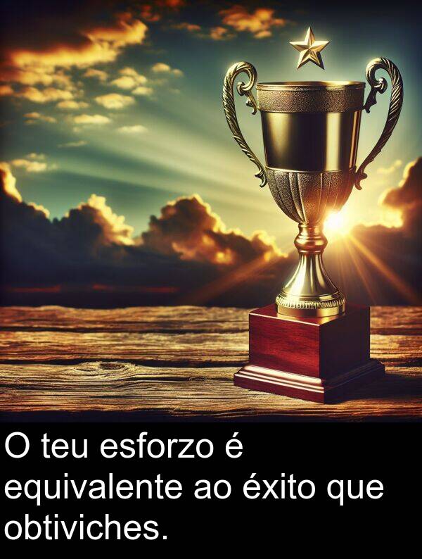 esforzo: O teu esforzo é equivalente ao éxito que obtiviches.