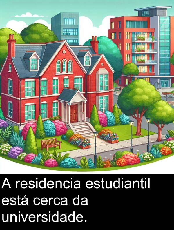 residencia: A residencia estudiantil está cerca da universidade.