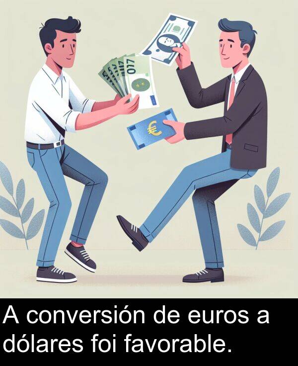 euros: A conversión de euros a dólares foi favorable.