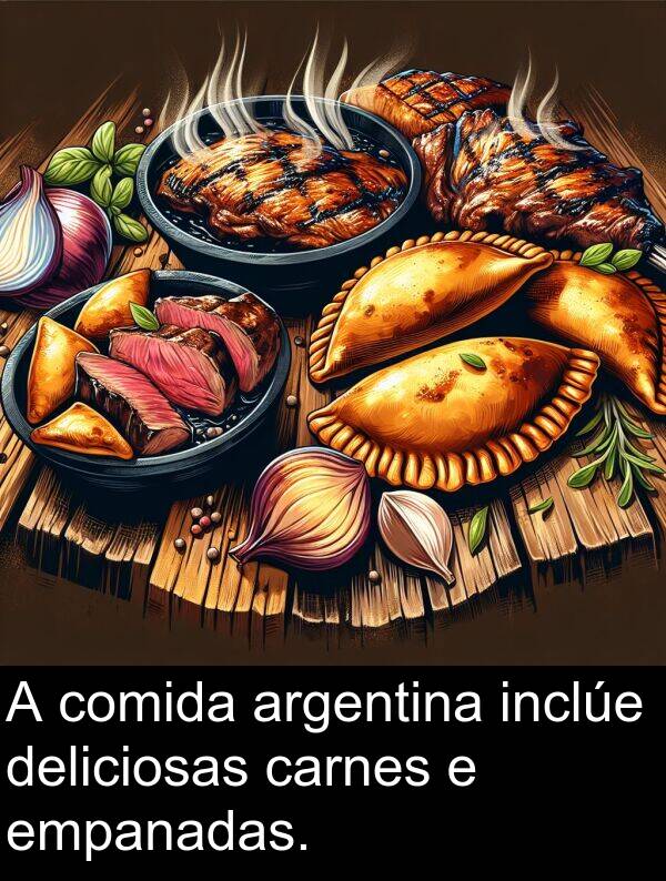 empanadas: A comida argentina inclúe deliciosas carnes e empanadas.