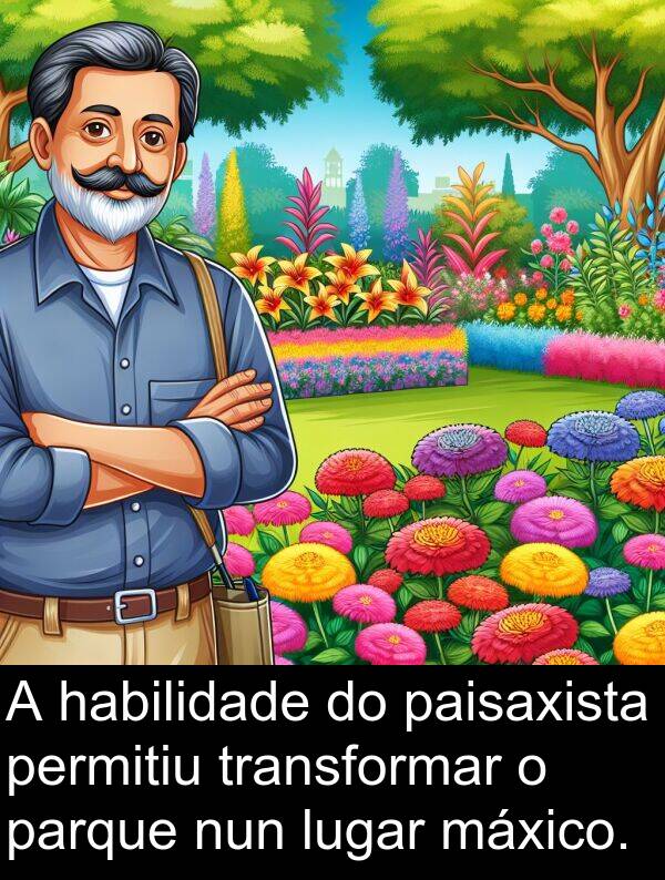 transformar: A habilidade do paisaxista permitiu transformar o parque nun lugar máxico.