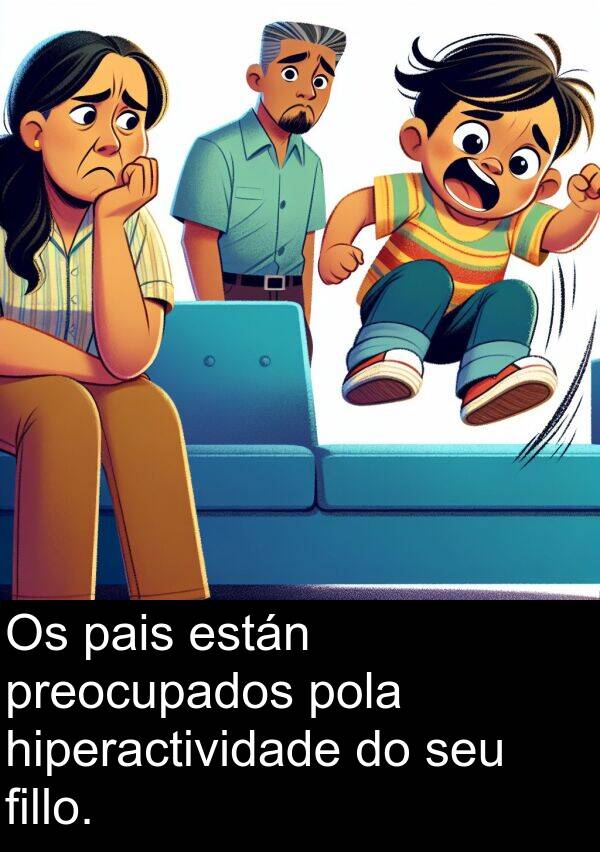 están: Os pais están preocupados pola hiperactividade do seu fillo.