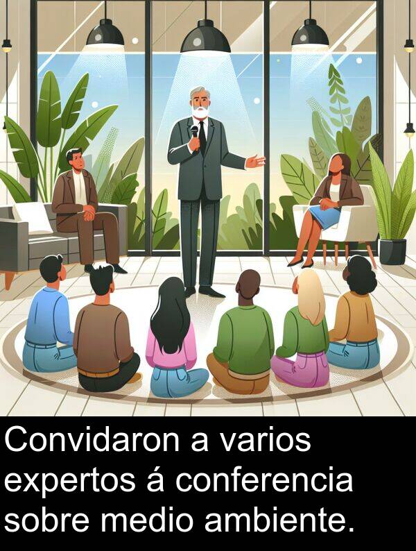 medio: Convidaron a varios expertos á conferencia sobre medio ambiente.