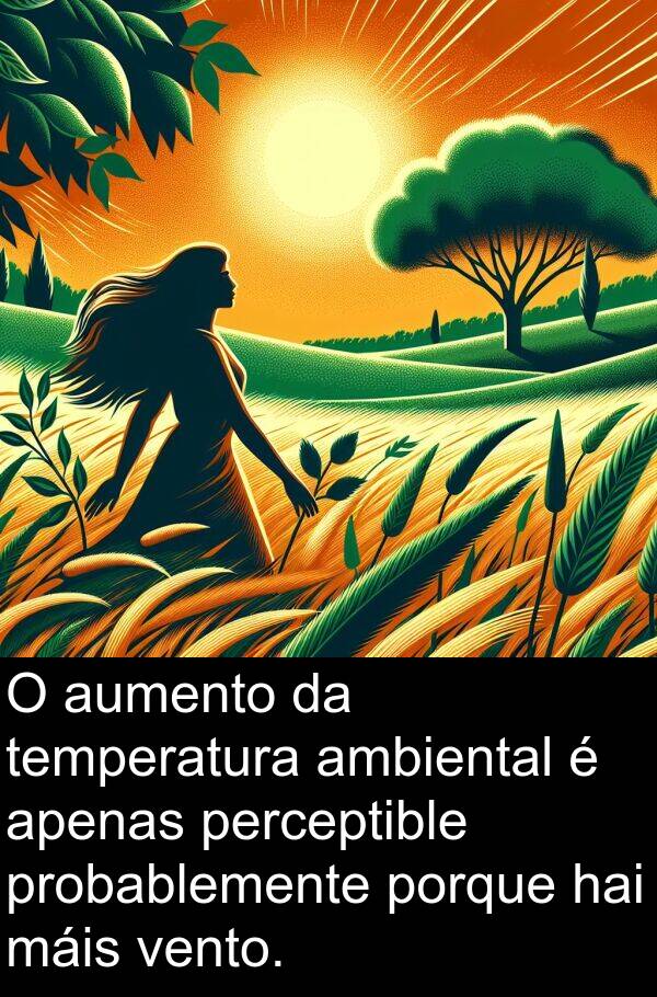 ambiental: O aumento da temperatura ambiental é apenas perceptible probablemente porque hai máis vento.