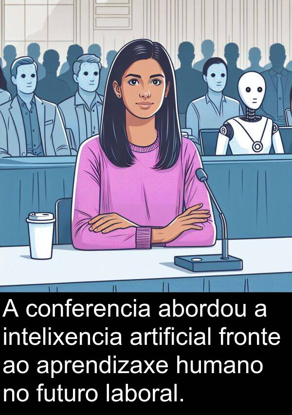 futuro: A conferencia abordou a intelixencia artificial fronte ao aprendizaxe humano no futuro laboral.