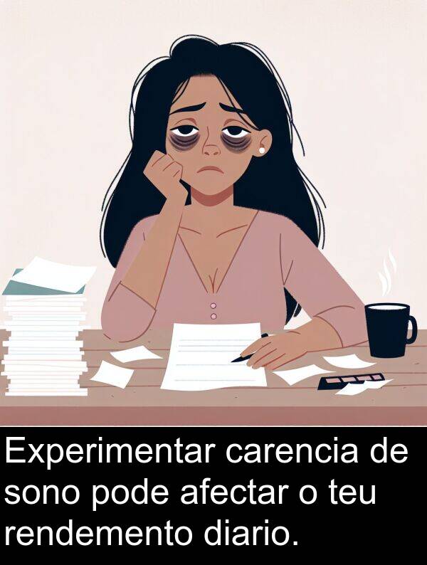 rendemento: Experimentar carencia de sono pode afectar o teu rendemento diario.