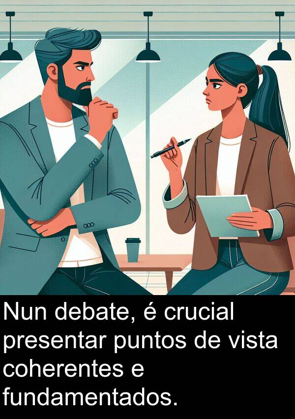 fundamentados: Nun debate, é crucial presentar puntos de vista coherentes e fundamentados.