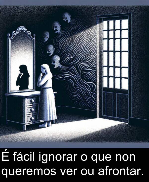 ignorar: É fácil ignorar o que non queremos ver ou afrontar.