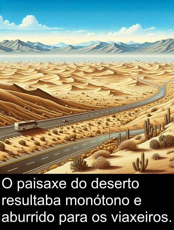 resultaba: O paisaxe do deserto resultaba monótono e aburrido para os viaxeiros.