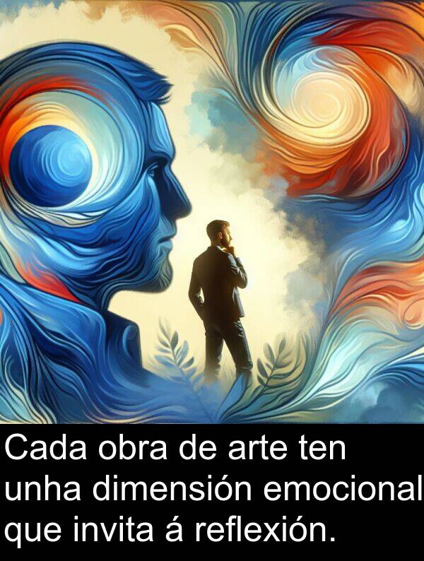 reflexión: Cada obra de arte ten unha dimensión emocional que invita á reflexión.