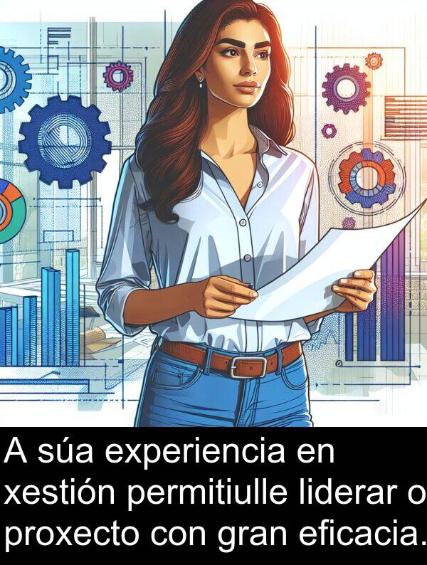 experiencia: A súa experiencia en xestión permitiulle liderar o proxecto con gran eficacia.