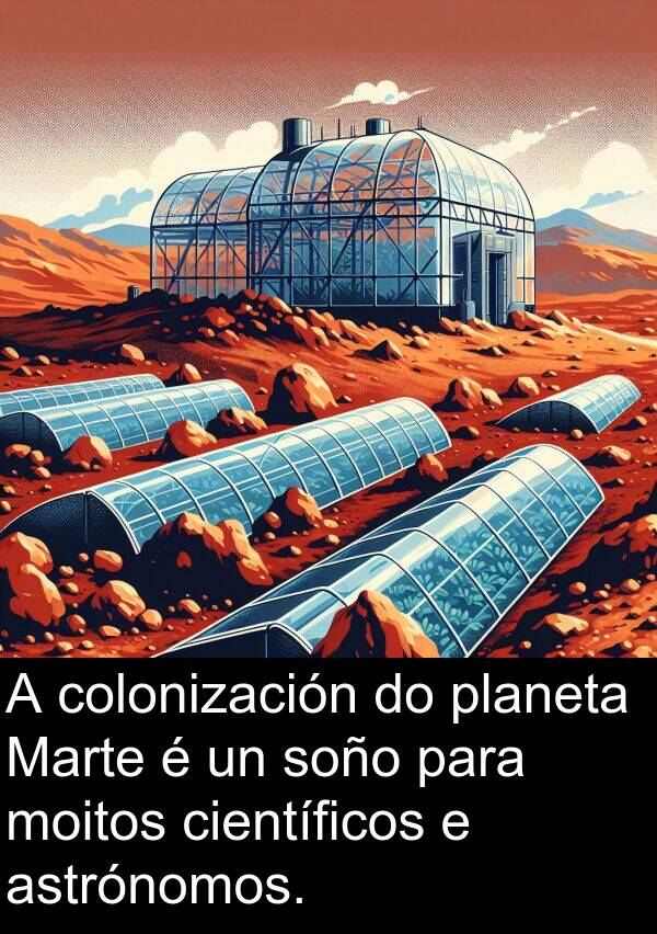 colonización: A colonización do planeta Marte é un soño para moitos científicos e astrónomos.