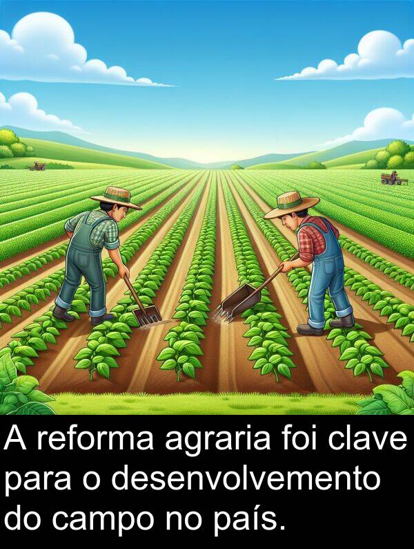 reforma: A reforma agraria foi clave para o desenvolvemento do campo no país.