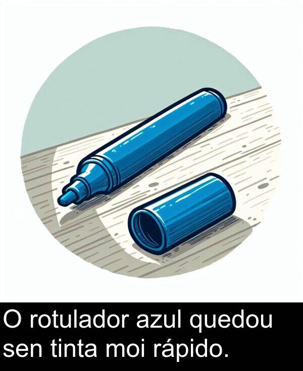 rápido: O rotulador azul quedou sen tinta moi rápido.