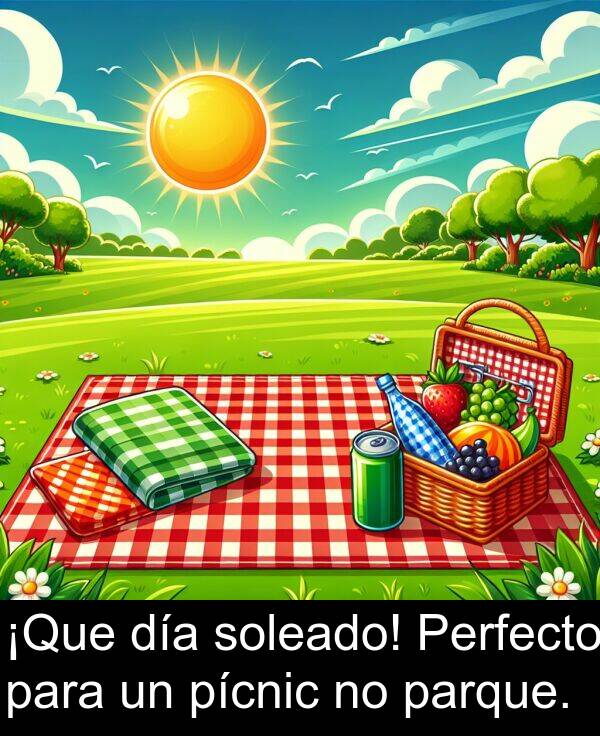 día: ¡Que día soleado! Perfecto para un pícnic no parque.