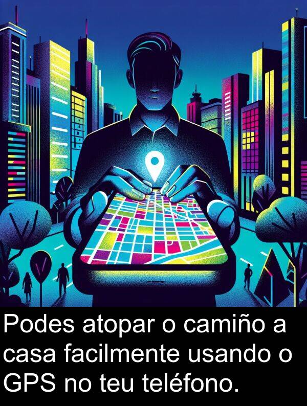 atopar: Podes atopar o camiño a casa facilmente usando o GPS no teu teléfono.